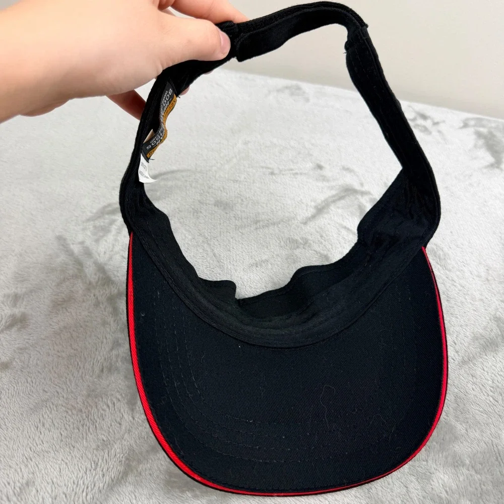 Accent‎ Marketing Black Sun Visor with Red Trim and Embroidered Logo